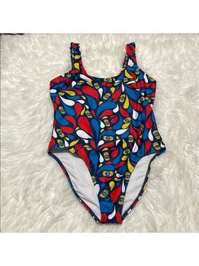 Shinesty Women’s One Piece Red and Blue Swimwear Sz Medium